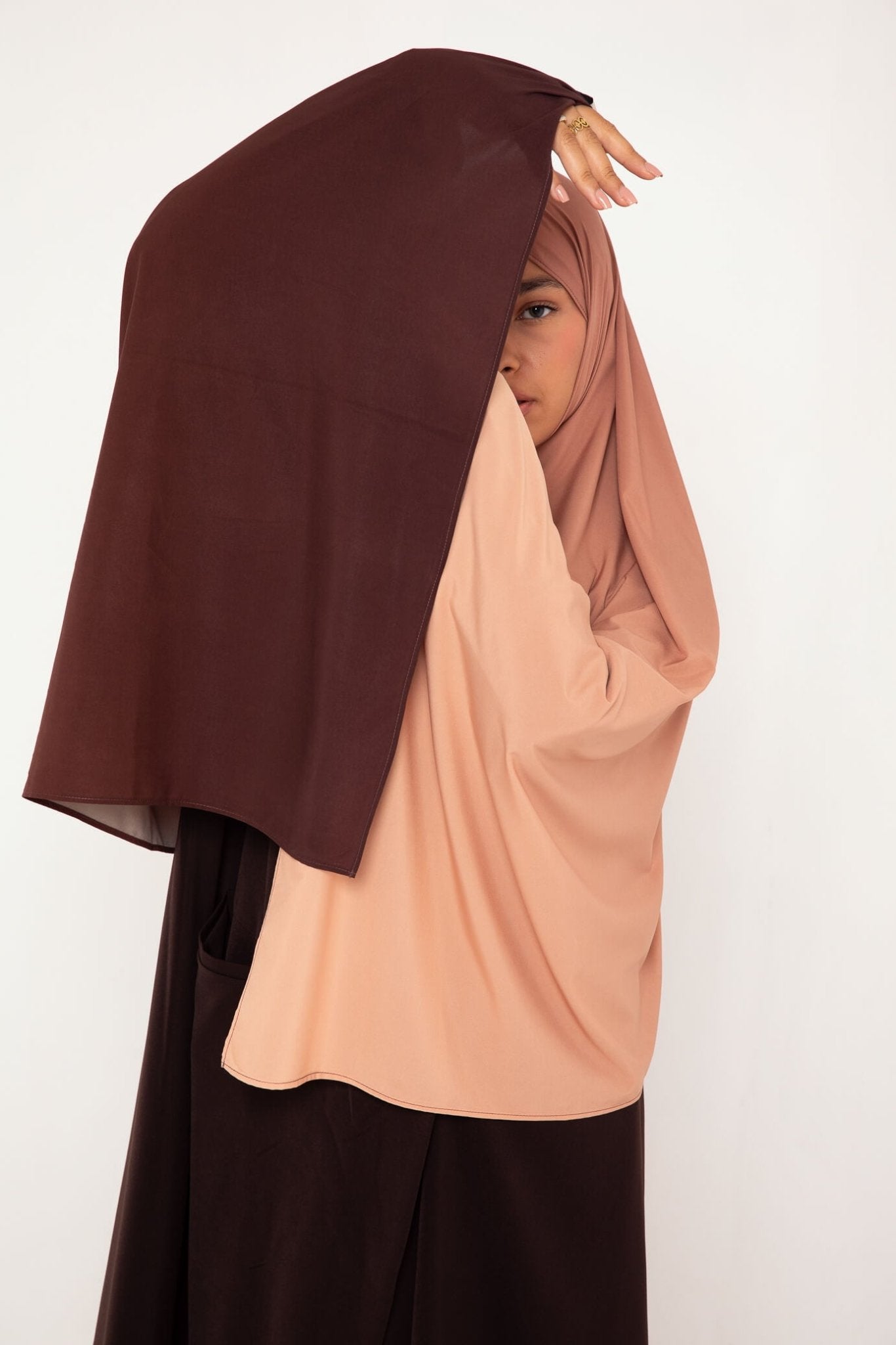 Hijab Dégradé Cannelle Corsée - Chaleur & Caractère dans un Dégradé Unique - Mimi Kiseki