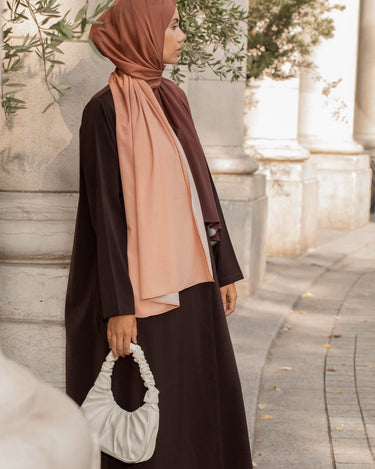 Hijab Dégradé Cannelle Corsée - Chaleur & Caractère dans un Dégradé Unique - Mimi Kiseki