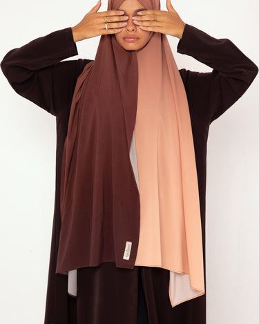 Hijab Dégradé Cannelle Corsée - Chaleur & Caractère dans un Dégradé Unique - Mimi Kiseki