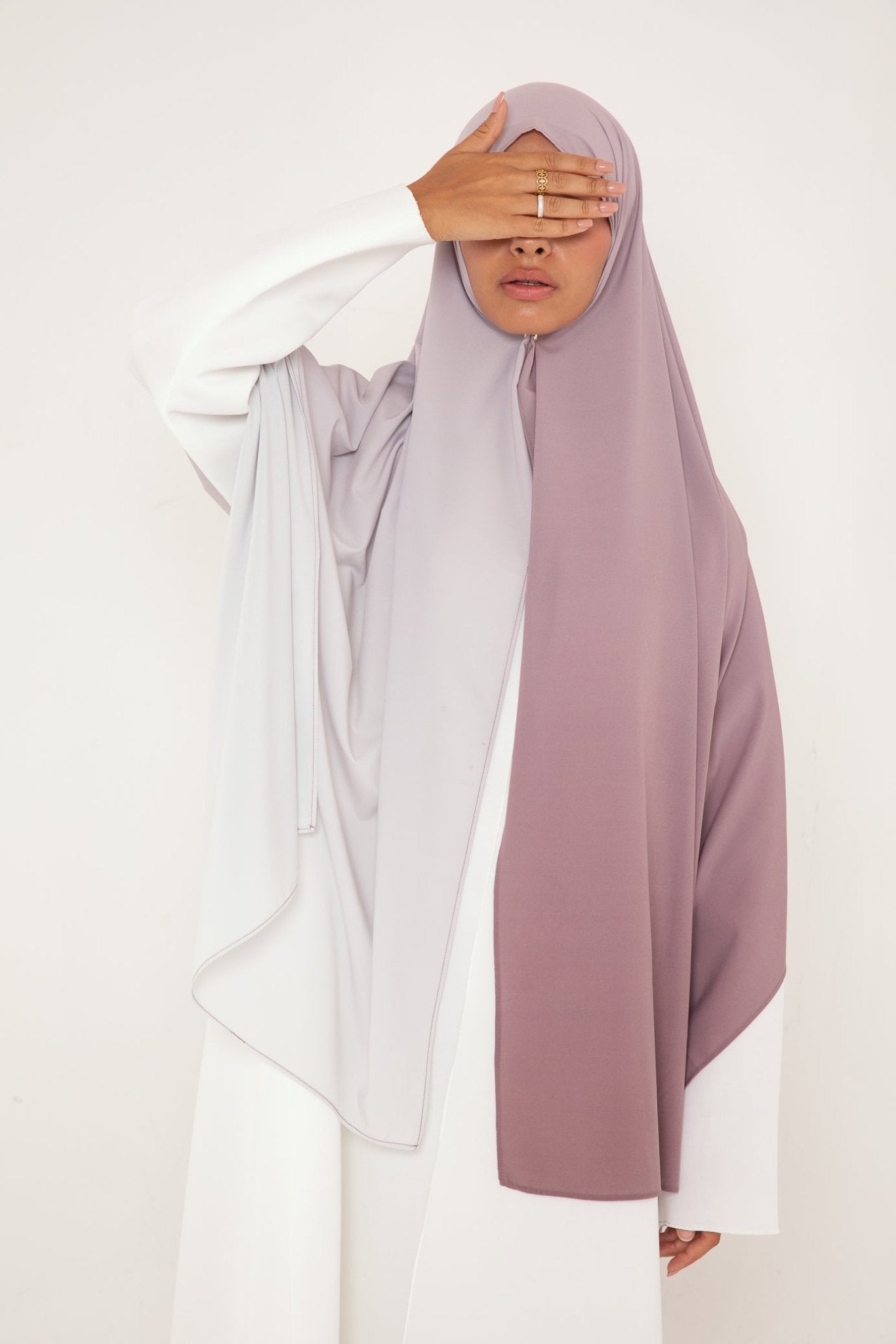 Hijab Dégradé Mauve Doux - Féminité Affirmée, Élégance Inégalée - Mimi Kiseki