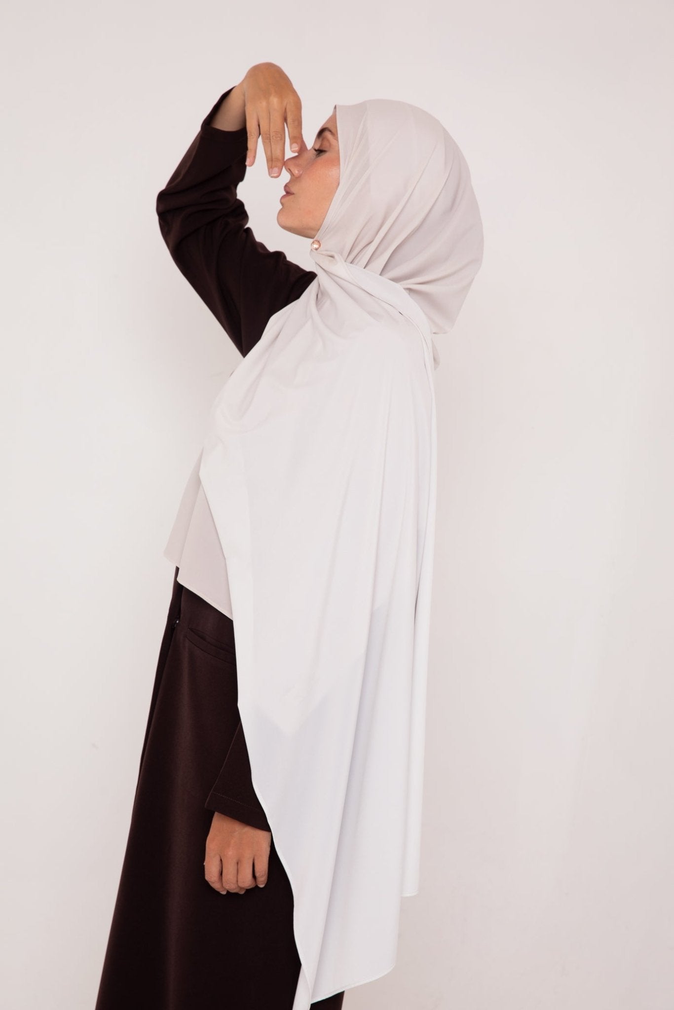Hijab Dégradé Nuage Écru - Douceur Lumineuse & Élégance Discrète - Mimi Kiseki