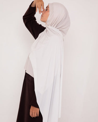 Hijab Dégradé Nuage Écru - Douceur Lumineuse & Élégance Discrète - Mimi Kiseki