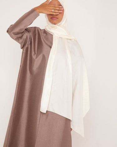 Hijab Origin Écru - Élégance Pure en Soie Mulberry - Mimi Kiseki