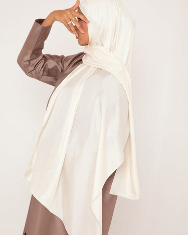 Hijab Origin Écru - Élégance Pure en Soie Mulberry - Mimi Kiseki