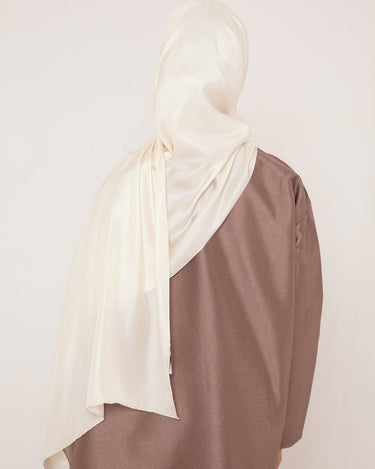Hijab Origin Écru - Élégance Pure en Soie Mulberry - Mimi Kiseki